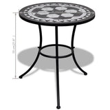Garden Table Black and White Tough Powder-coated Iron 41532