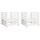 Garden Chairs 2 pcs White Solid Wood Pine 825626