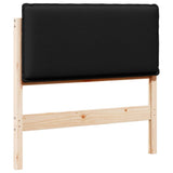 Upholstered Headboard Natural and Black 90 cm Solid Pine Wood 880035