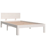 Bed Frame without Mattress White Solid Wood Pine 100x200cm 810486