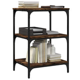 Printer Stand 3-Tier Smoked Oak 50x41x75 cm Engineered Wood 842288