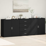 Sideboards 3 pcs Black Engineered Wood 3276610