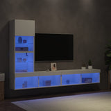 4 Piece TV Wall Units with LED White Engineered Wood 3216640