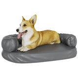 Ergonomic Foam Dog Bed Grey 75x53 cm Faux Leather 171317