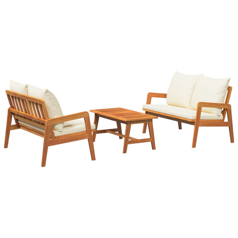 ZNTS 3 Piece Bistro Set with Cushions Solid Wood Acacia 3328607