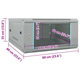 Network Cabinet with Storage Grey 60 x 60 x 35 cm Steel 42017636