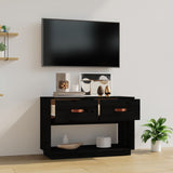 TV Cabinet Black 90x40x60 cm Solid Wood Pine 821526
