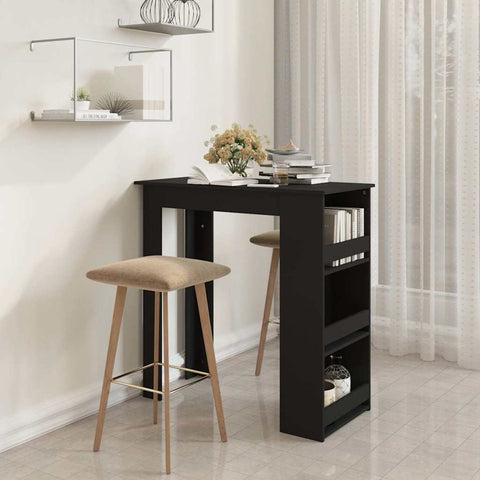 Bar Table with Storage Rack Black 102x50x103.5 cm Engineered Wood 809468
