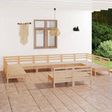 12 Piece Garden Lounge Set Solid Wood Pine 3083454