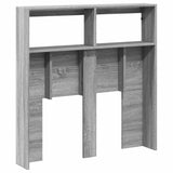 Headboard Cabinet with LED Grey Sonoma 100x17x102 cm 839187