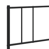 Metal Bed Frame without Mattress with Headboard Black 193x203cm 352486