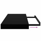 Floating Wall Shelves 4 pcs High Gloss Black 50x23x3.8 cm MDF 323768