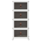 Stackable Storage Box with Wheels 4-Tier 28 L 48x29.5x112.5 cm 4012371