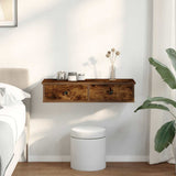 Wall Shelf with Drawers Smoked Oak 80x31x17 cm Engineered Wood 859954