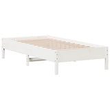 Bed Frame White Solid Pine Wood, Plywood Small Single Simple 842731