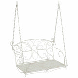 Swing Bench Steel 105.5 x 61 x 56 cm Antique White 42038697