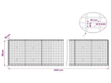 Gabion with 5 mm Wire and 5x10 cm Mesh 400x30x100 cm 3464642