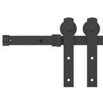 Sliding Door Hardware Kit 200 cm Steel Black 4009713