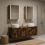 Bathroom Cabinet Set 5 pcs Smoked Oak Engineered Wood 3406531