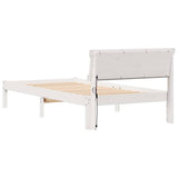 Bed Frame with Headboard White 90 x 190 cm Solid Pine Wood 872843