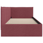 Corner Bed Frame with Headboard Wine red 90 x 190 cm Fabric 42016458