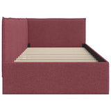 Corner Bed Frame with Headboard Wine red 90 x 190 cm Fabric 42016458