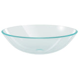 Bathroom Sink with Tap and Push Drain Clear Tempered Glass 3098443