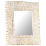 Mirror White 50x50 cm Solid Mango Wood 321632