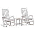 Garden Rocking Chair 3 pcs White 38 x 38 x 46cm Plastic 3335814
