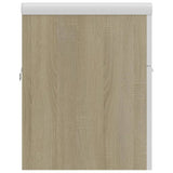 Sink Cabinet with Built-in Basin White and Sonoma Oak Engineered Wood 3070843