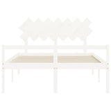 Senior Bed without Mattress White 140x200 cm Solid Wood 3195547