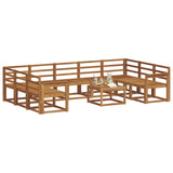 Outdoor Sofa Set 10 pcs Natural Solid Acacia Wood 3367007
