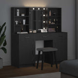 Dressing Table Set with Drawer 3 pcs Black Oak Engineered Wood 3334291