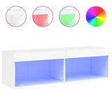 TV Cabinet with LED Lights White 100x30x30 cm 837155