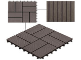 Decking Tile 11 pcs Dark Brown 30 x 30 cm WPC 42046678