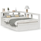 Bookcase Bed without Mattress White 120x190cm Solid Wood Pine 3324479