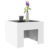 ZNTS Coffee Table with Infinity LED White 40x40x30 cm 847595