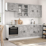 Kitchen Unit PORTO 8 pcs Concrete Grey Engineered Wood 3438176