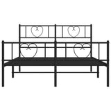 Metal Bed Frame without Mattress with Footboard Black 140x200cm 355482