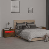 Bedside Cabinets 2 pcs with LED Lights Smoked Oak 60x35x40 cm 3152827
