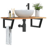 Basin Shelf Wall Mounted Steel and Solid Wood Acacia 3302831
