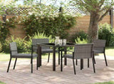 Garden Dining Set 5 pcs Grey Powder-Coated Steel 3379255