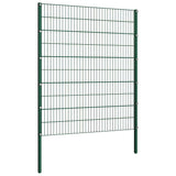 Fence Panel with Posts Iron 349x200 cm Green 278680