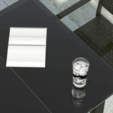 Garden Dining Table Black 80x80x74 cm Steel and Glass 318746