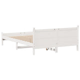 Bed Frame without Mattress White 135x190 cm Double Solid Wood Pine 855607