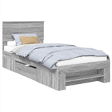 Bed Frame Grey Sonoma 90 x 200 cm Engineered Wood 3408800