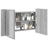 LED Bathroom Mirror Cabinet Grey Sonoma 80x12x45 cm Acrylic 834952