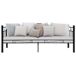 ZNTS Daybed Frame without Mattress Black Metal 90x200cm 286135