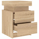 Bedside Cabinets with LED Lights 2 pcs Sonoma Oak 35x39x55 cm 836754