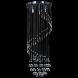 Ceiling Lamp with Crystal Beads Silver Spiral G9 281577